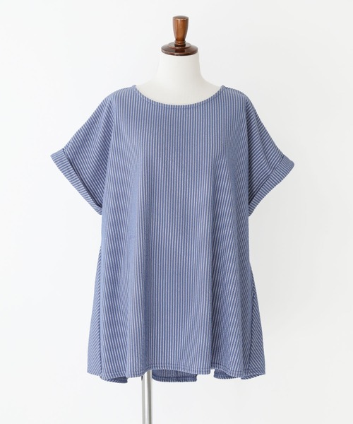 n'OrLABEL(ノアールレーベル)の「ストライプサッカーぺブラムカットソー(Tシャツ/カットソー・レディース・ネイビー/ブルー/ライトベージュ・2/1)」の13枚目の写真