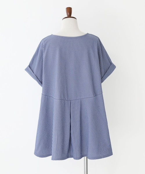 n'OrLABEL(ノアールレーベル)の「ストライプサッカーぺブラムカットソー(Tシャツ/カットソー・レディース・ネイビー/ブルー/ライトベージュ・2/1)」の15枚目の写真