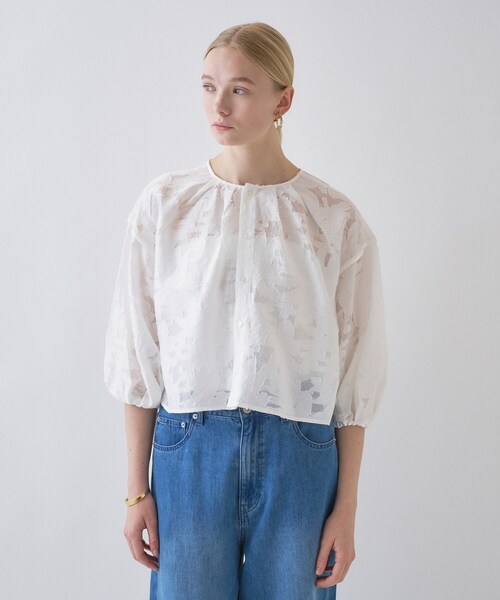 cloenc（クロエンス）の「【手洗い可】2wayジャカードブラウス（シャツ/ブラウス・レディース・ホワイト系4/ブラック系3・02）」の6枚目の写真