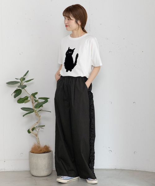 POU DOU DOU（プードゥドゥ）の「サイドフリルデザインパンツ（その他パンツ・レディース・ダークベージュ/インディゴブルー/ブラック・M）」の6枚目の写真