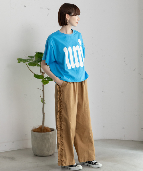 POU DOU DOU（プードゥドゥ）の「サイドフリルデザインパンツ（その他パンツ・レディース・ダークベージュ/インディゴブルー/ブラック・M）」の13枚目の写真