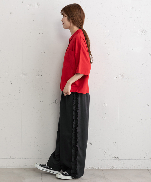 POU DOU DOU（プードゥドゥ）の「サイドフリルデザインパンツ（その他パンツ・レディース・ダークベージュ/インディゴブルー/ブラック・M）」の21枚目の写真