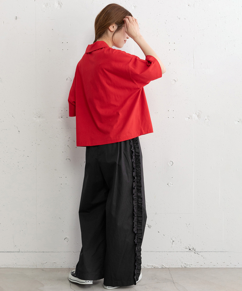 POU DOU DOU（プードゥドゥ）の「サイドフリルデザインパンツ（その他パンツ・レディース・ダークベージュ/インディゴブルー/ブラック・M）」の22枚目の写真