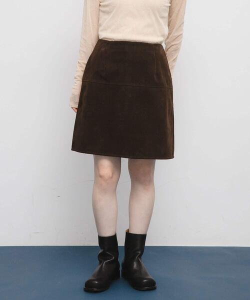 KBF（ケイビーエフ）の「トラペーズミニスカート（スカート・レディース・キャメル/ダークブラウン・ONE）」の2枚目の写真