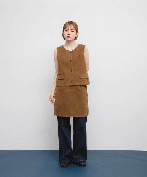 KBF（ケイビーエフ）の「トラペーズミニスカート（スカート・レディース・キャメル/ダークブラウン・ONE）」の17枚目の写真