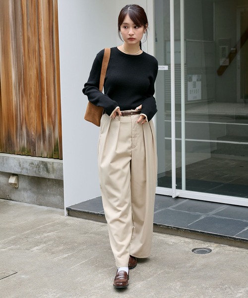 マシンウォッシャブル/アンチピリング＞配色ライン サムホール