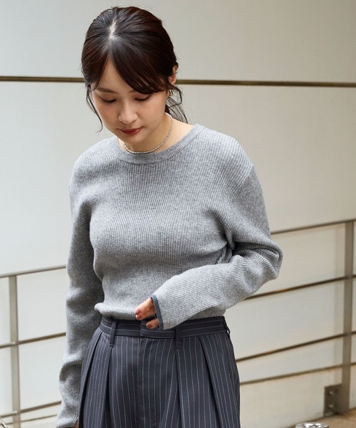 マーブルさん専用 マシンウォッシャブル/アンチピリング＞配色ライン サムホール