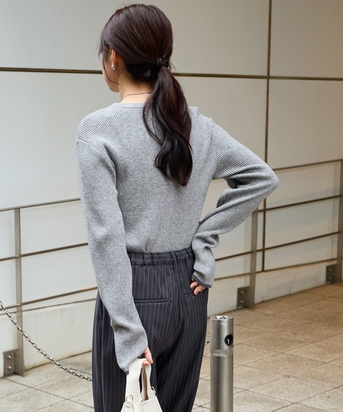 マーブル マシンウォッシャブル/アンチピリング＞配色ライン サムホール