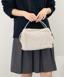 【RIPANI】レザーハンドルムートンバッグ(Q56465)