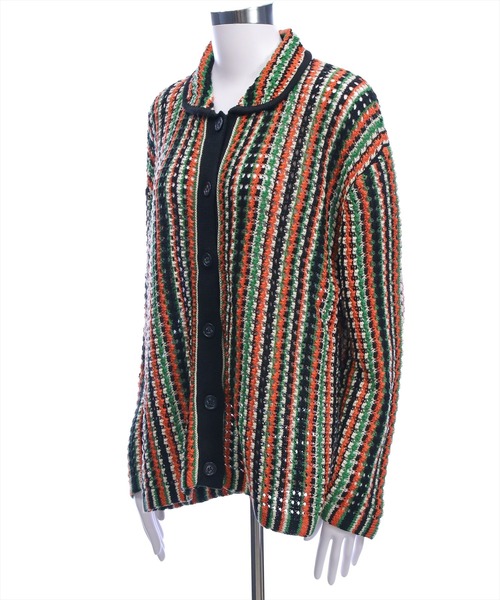 CLEAR BASIC（クリアベーシック）の「クロシェライクロングニットカーディガン[カジュアル 着回し抜群 大人]（カーディガン/ボレロ・レディース・ブラック/アイボリー・F）」の3枚目の写真