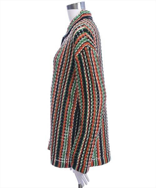 CLEAR BASIC（クリアベーシック）の「クロシェライクロングニットカーディガン[カジュアル 着回し抜群 大人]（カーディガン/ボレロ・レディース・ブラック/アイボリー・F）」の4枚目の写真