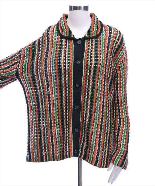 CLEAR BASIC（クリアベーシック）の「クロシェライクロングニットカーディガン[カジュアル 着回し抜群 大人]（カーディガン/ボレロ・レディース・ブラック/アイボリー・F）」の8枚目の写真