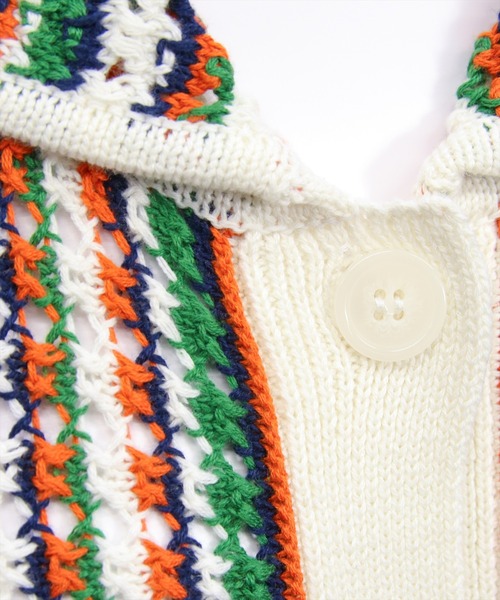 CLEAR BASIC（クリアベーシック）の「クロシェライクロングニットカーディガン[カジュアル 着回し抜群 大人]（カーディガン/ボレロ・レディース・ブラック/アイボリー・F）」の10枚目の写真