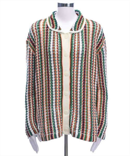 CLEAR BASIC（クリアベーシック）の「クロシェライクロングニットカーディガン[カジュアル 着回し抜群 大人]（カーディガン/ボレロ・レディース・ブラック/アイボリー・F）」の14枚目の写真