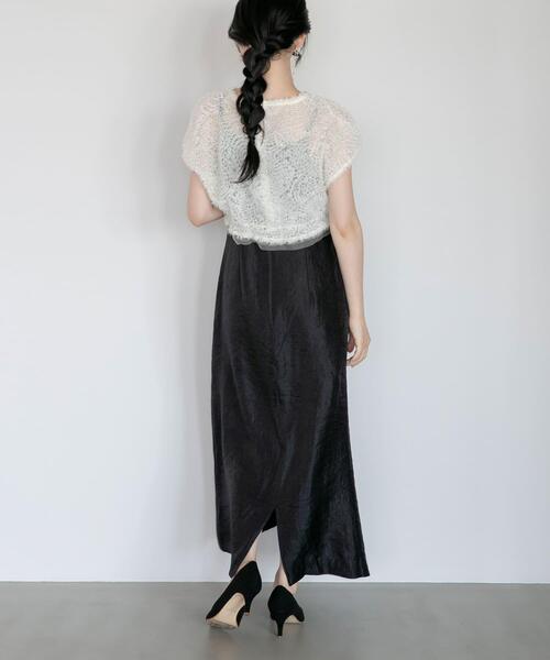 URBAN RESEARCH ROSSO WOMEN(アーバンリサーチ ロッソ)の「kaene チュールボレロハイウエストドレス(ワンピース・レディース・ブラック/ブルー系その他・36)」の6枚目の写真