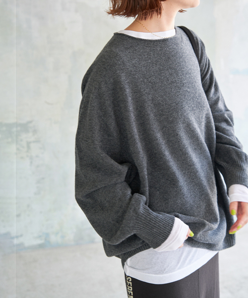 極美品 Spick and Span CHESS ルーズボートネックニット 追加》CHESSルーズボートネックプルオーバー（ニット/セーター