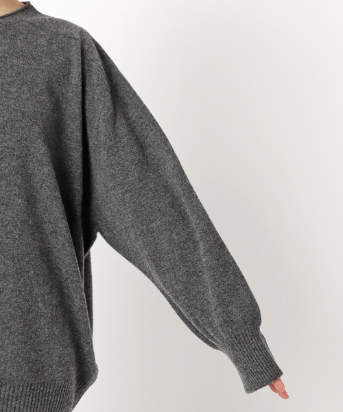 Spick and Span CHESSルーズボートネックニット グレー 追加》CHESSルーズボートネックプルオーバー（ニット／セーター