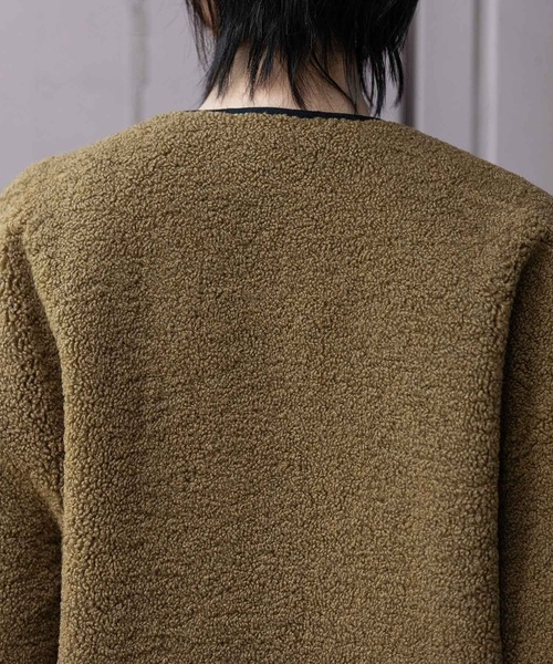 Munich（ミューニック）の「シープボアムートンライダースコート（ノーカラーコート・レディース・ブラック/アイボリー/カーキ・FREE）」の20枚目の写真