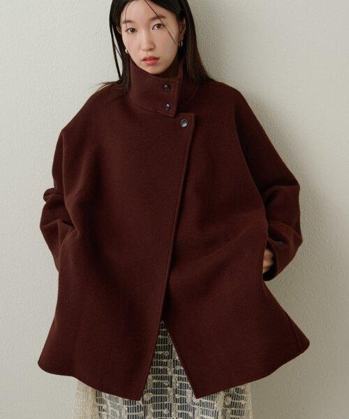 Omekashi（オメカシ）の「ダブルフェイスドルマンコート（その他アウター・レディース・ネイビー/ボルドー・FREE）」の2枚目の写真