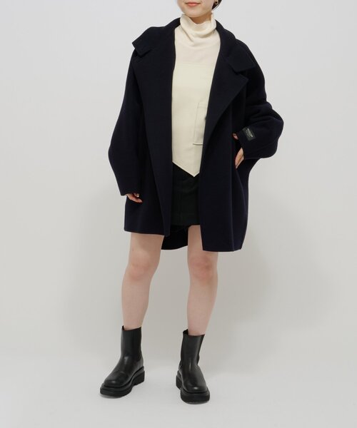 Omekashi（オメカシ）の「ダブルフェイスドルマンコート（その他アウター・レディース・ネイビー/ボルドー・FREE）」の4枚目の写真