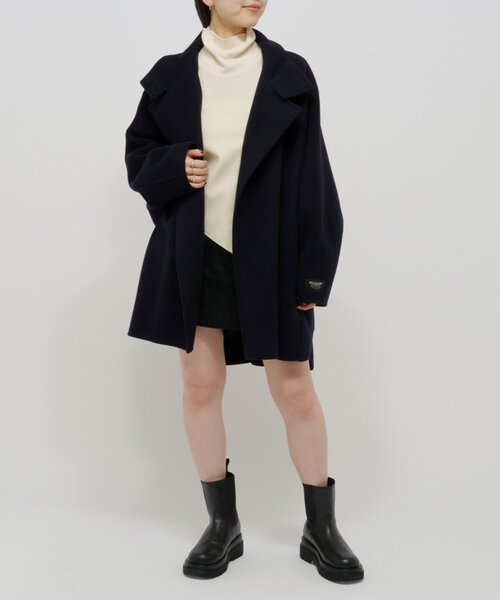 Omekashi（オメカシ）の「ダブルフェイスドルマンコート（その他アウター・レディース・ネイビー/ボルドー・FREE）」の5枚目の写真