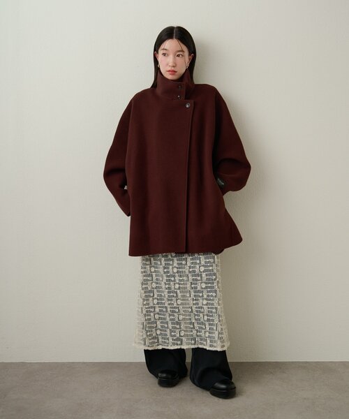 Omekashi（オメカシ）の「ダブルフェイスドルマンコート（その他アウター・レディース・ネイビー/ボルドー・FREE）」の20枚目の写真