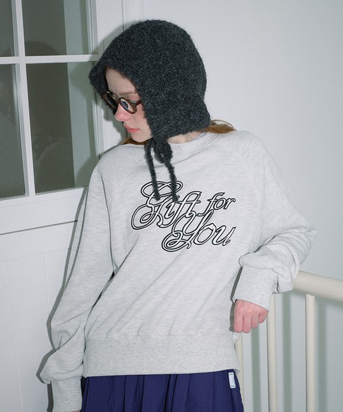 SANSeLF(サンセルフ)の「【SANSeLF】 フードキャップ ニットファー調 リボンタイデザイン saa25a048(ニットキャップ/ビーニー・レディース・ブルー/アイボリー/ブラック/ピンク・FREE)」の3枚目の写真