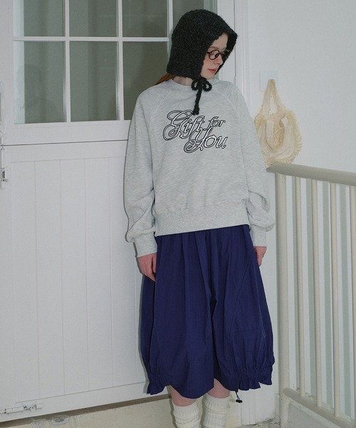 SANSeLF(サンセルフ)の「【SANSeLF】 フードキャップ ニットファー調 リボンタイデザイン saa25a048(ニットキャップ/ビーニー・レディース・ブルー/アイボリー/ブラック/ピンク・FREE)」の9枚目の写真