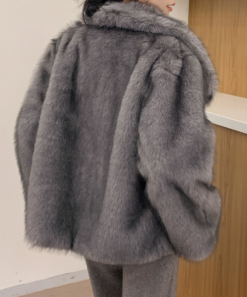 セール】ビッグカラー オーバーサイズ フェイクファーコート 秋 冬