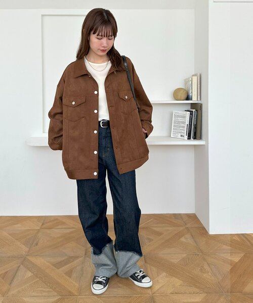 ユニセックス】フェイクスエードトラッカージャケット（その他アウター