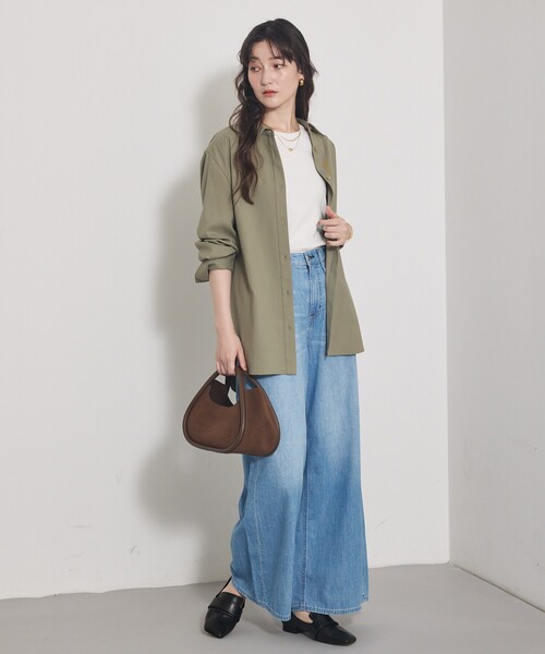 qualite（カリテ）の「【セットアップ対応】ソフトサキソニー2WAYシャツ（シャツ/ブラウス・レディース・グレー/カーキ・フリー）」の21枚目の写真