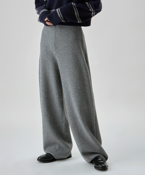 etoll.（エトル）の「リラクシーニットカーブパンツ（その他パンツ・レディース・グレー/アイボリー/ブラック/ブラウン・FREE）」の3枚目の写真