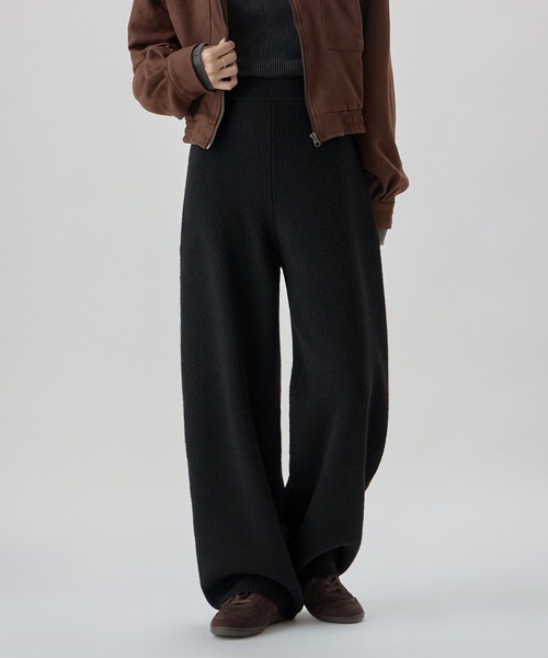 etoll.（エトル）の「リラクシーニットカーブパンツ（その他パンツ・レディース・グレー/アイボリー/ブラック/ブラウン・FREE）」の2枚目の写真