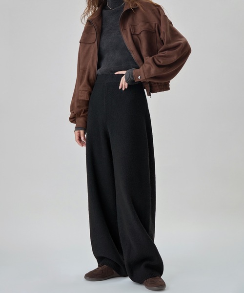 etoll.（エトル）の「リラクシーニットカーブパンツ（その他パンツ・レディース・グレー/アイボリー/ブラック/ブラウン・FREE）」の17枚目の写真