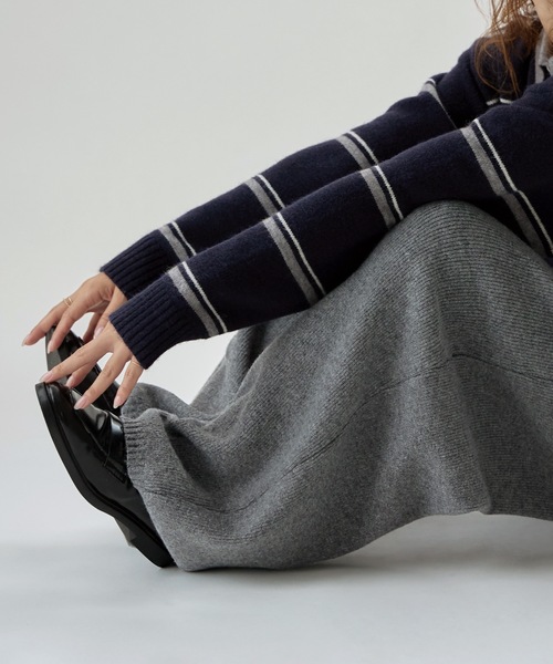 etoll.（エトル）の「リラクシーニットカーブパンツ（その他パンツ・レディース・グレー/アイボリー/ブラック/ブラウン・FREE）」の12枚目の写真