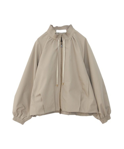 マリリンムーン レース　ブルゾン　ペプラム ベージュ　ライトアウター　光沢感 pleats twill blouson（ブルゾン）｜Marilyn Moon（マリリンムーン）の