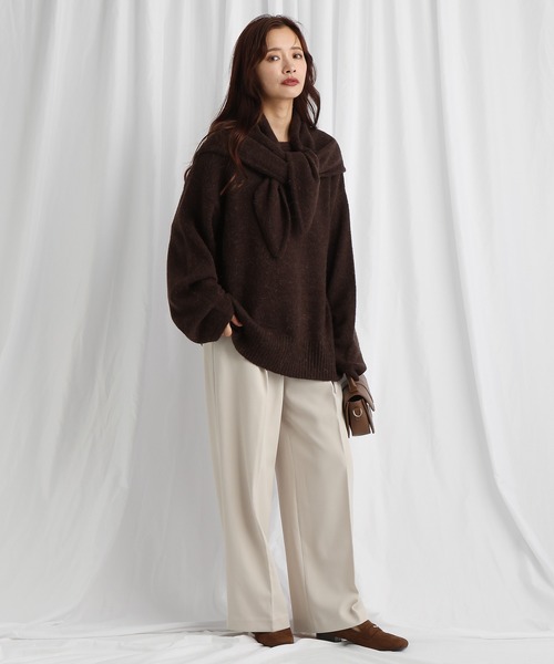 mysty woman（ミスティウーマン）の「ベルトツキセンタープレスパンツ　602793（スラックス・レディース・ホワイト系その他/マスタード/グレー・MEDIUM/SMALL）」の6枚目の写真