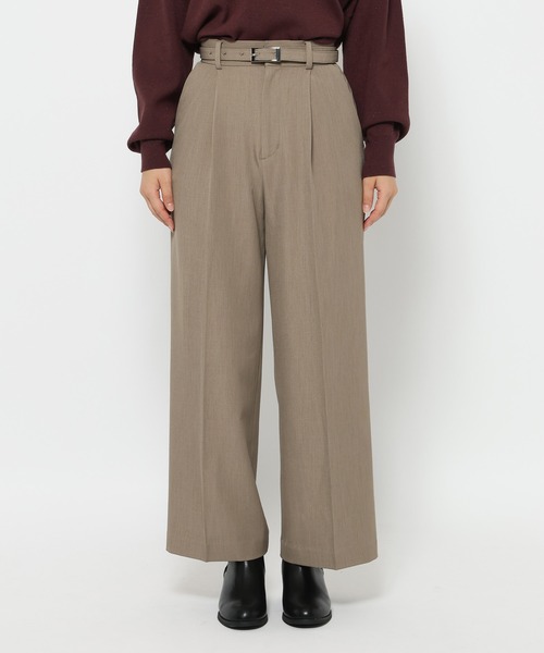 mysty woman（ミスティウーマン）の「ベルトツキセンタープレスパンツ　602793（スラックス・レディース・ホワイト系その他/マスタード/グレー・MEDIUM/SMALL）」の8枚目の写真