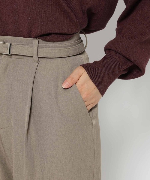 mysty woman（ミスティウーマン）の「ベルトツキセンタープレスパンツ　602793（スラックス・レディース・ホワイト系その他/マスタード/グレー・MEDIUM/SMALL）」の13枚目の写真