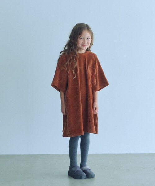 green label relaxing（グリーンレーベルリラクシング）の「ビッグポケット ボックス ワンピース / キッズ  120cm-160cm（ワンピース・キッズ・ロイヤルブルー/ブラウン系・150cm/140cm/160cm/130cm/120cm）」の4枚目の写真