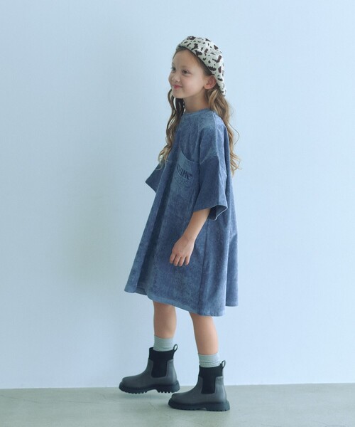 green label relaxing（グリーンレーベルリラクシング）の「ビッグポケット ボックス ワンピース / キッズ  120cm-160cm（ワンピース・キッズ・ロイヤルブルー/ブラウン系・150cm/140cm/160cm/130cm/120cm）」の5枚目の写真