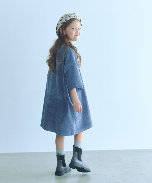 green label relaxing（グリーンレーベルリラクシング）の「ビッグポケット ボックス ワンピース / キッズ  120cm-160cm（ワンピース・キッズ・ロイヤルブルー/ブラウン系・150cm/140cm/160cm/130cm/120cm）」の6枚目の写真