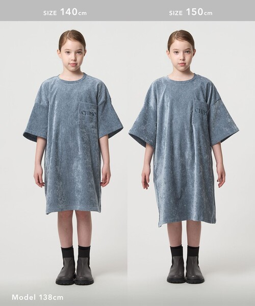 green label relaxing（グリーンレーベルリラクシング）の「ビッグポケット ボックス ワンピース / キッズ  120cm-160cm（ワンピース・キッズ・ロイヤルブルー/ブラウン系・150cm/140cm/160cm/130cm/120cm）」の9枚目の写真
