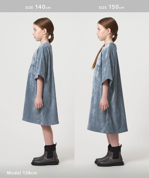 green label relaxing（グリーンレーベルリラクシング）の「ビッグポケット ボックス ワンピース / キッズ  120cm-160cm（ワンピース・キッズ・ロイヤルブルー/ブラウン系・150cm/140cm/160cm/130cm/120cm）」の10枚目の写真
