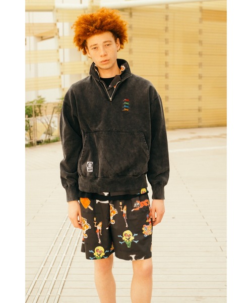 ICECREAM（アイスクリーム）の「EMBORIDERED LOGO DAMAGED HALF ZIP SWEATSHIRT（スウェット・メンズ・グレー/ブラック/ブラウン・X-LARGE/LARGE/MEDIUM/SMALL）」の7枚目の写真