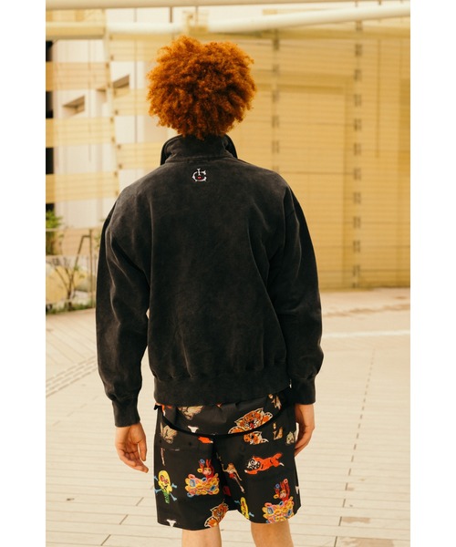 ICECREAM（アイスクリーム）の「EMBORIDERED LOGO DAMAGED HALF ZIP SWEATSHIRT（スウェット・メンズ・グレー/ブラック/ブラウン・X-LARGE/LARGE/MEDIUM/SMALL）」の8枚目の写真