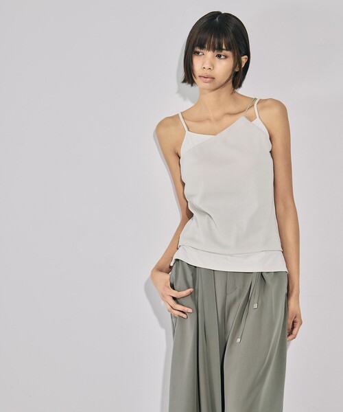 UNITED TOKYO（ユナイテッドトウキョウ）の「ベロアコンビカップインキャミソール｜ウォッシャブル/カップ付きキャミ/レイヤード/春服（キャミソール・レディース・ブラック/ホワイト・FREE）」の14枚目の写真