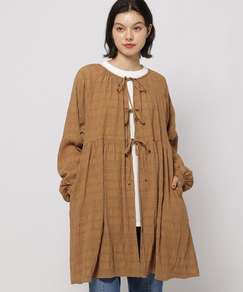 niko and...（ニコアンド）の「モールギャザーチュニックワンピース（ワンピース・レディース・ライトグレー/ブラック/キャメル・FREE）」の3枚目の写真