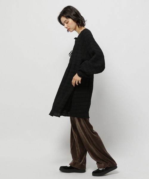 niko and...（ニコアンド）の「モールギャザーチュニックワンピース（ワンピース・レディース・ライトグレー/ブラック/キャメル・FREE）」の8枚目の写真