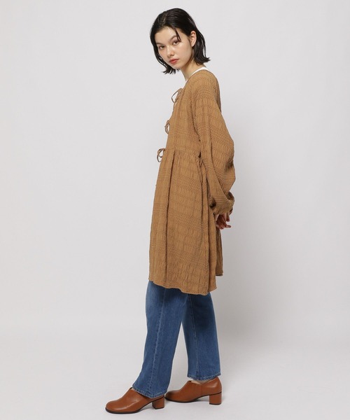 niko and...（ニコアンド）の「モールギャザーチュニックワンピース（ワンピース・レディース・ライトグレー/ブラック/キャメル・FREE）」の10枚目の写真